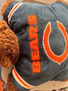 Chicago Bears Plush Pillow with Team Logo - Navy & Orange